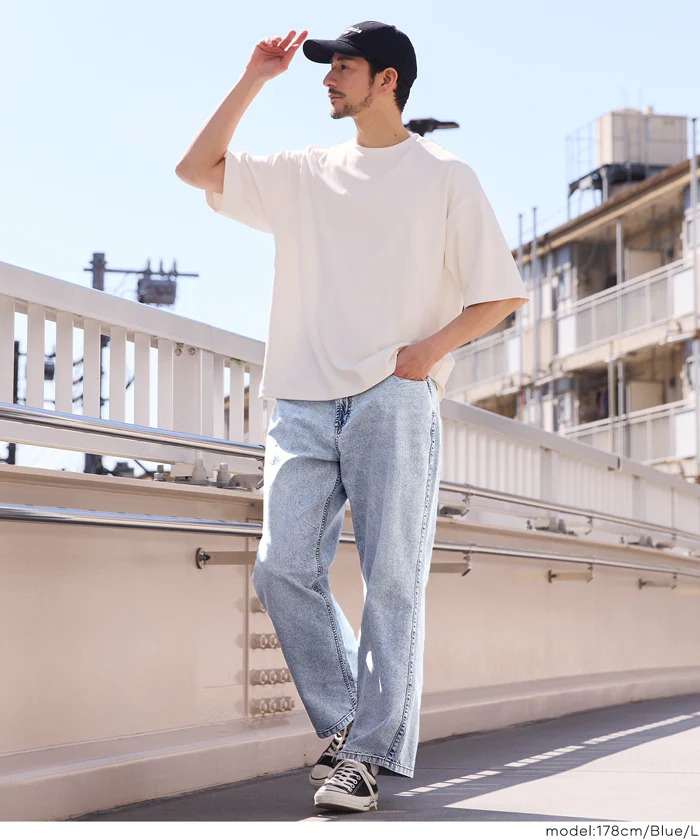 サマーデニムワイドパンツ メンズ メール便不可 - Image 4