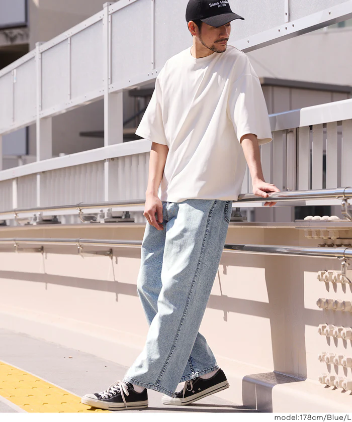 サマーデニムワイドパンツ メンズ メール便不可 - Image 6