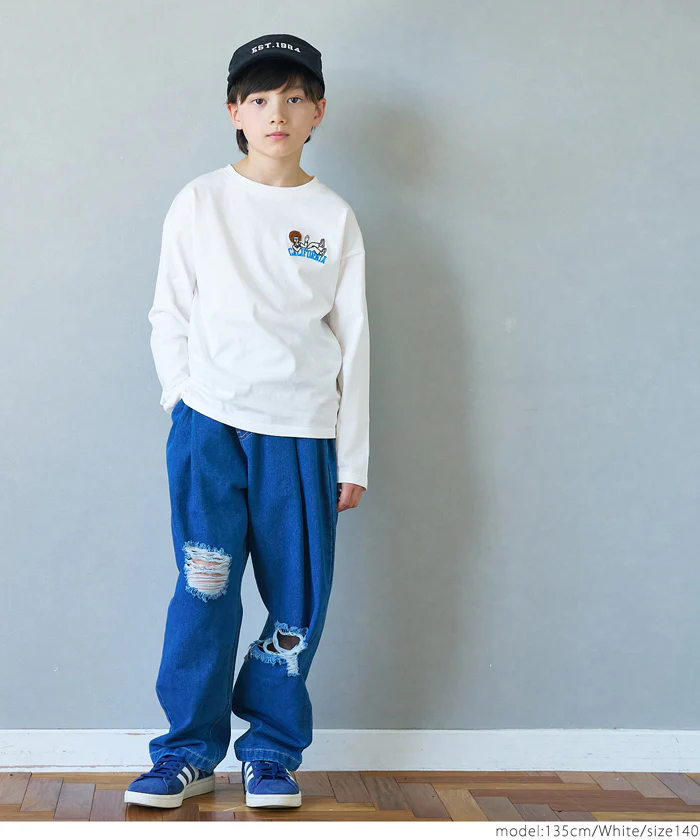 セール★990円→550円 ワンポイント刺繍長袖Ｔシャツ キッズ メール便可 - Image 2