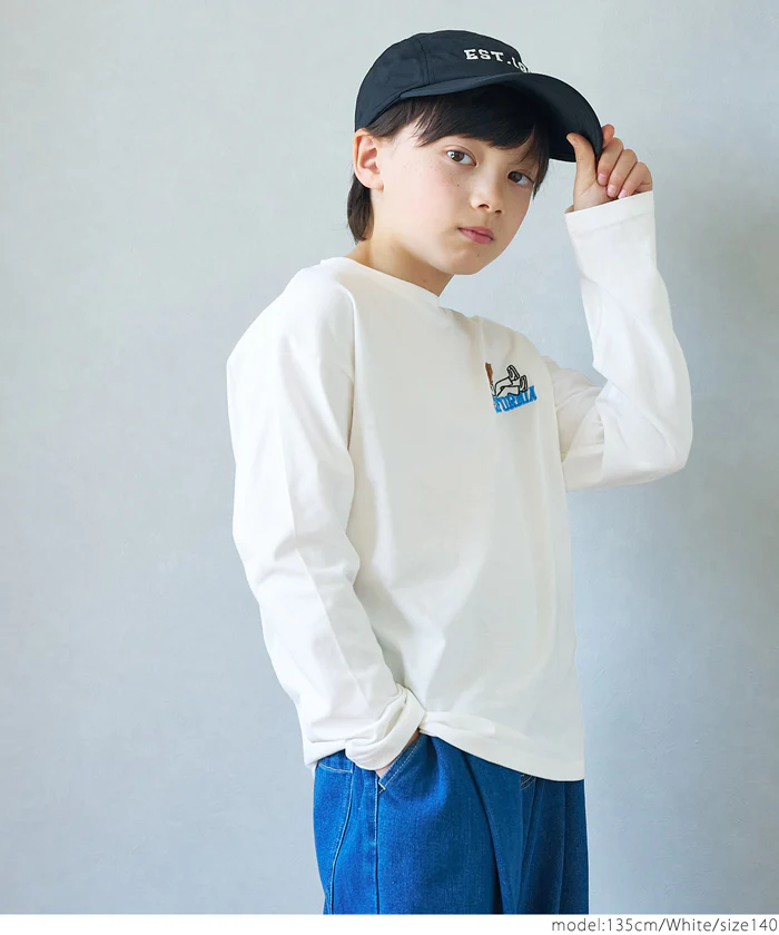 セール★990円→550円 ワンポイント刺繍長袖Ｔシャツ キッズ メール便可 - Image 3