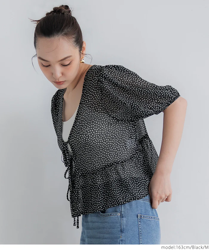 WEB限定セール ★1990円→990円シフォンリボンブラウス レディース メール便不可 - Image 3