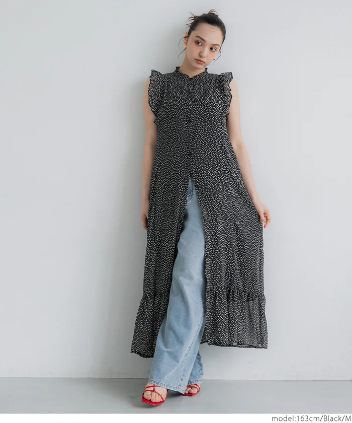 シフォンノースリーブワンピース レディース 送料無料/メール便不可 - Image 8