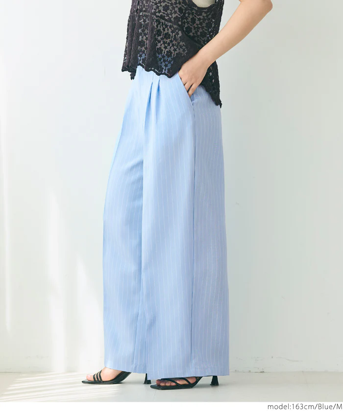 セール★3490円→1490円 ストライプワイドパンツ レディース メール便不可 - Image 3