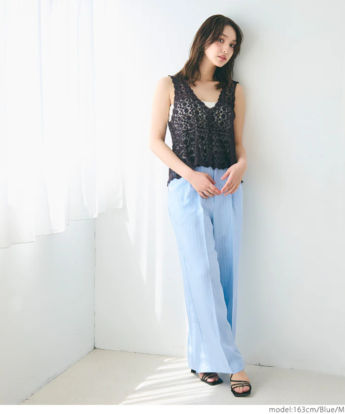 セール★3490円→1490円 ストライプワイドパンツ レディース メール便不可 - Image 4
