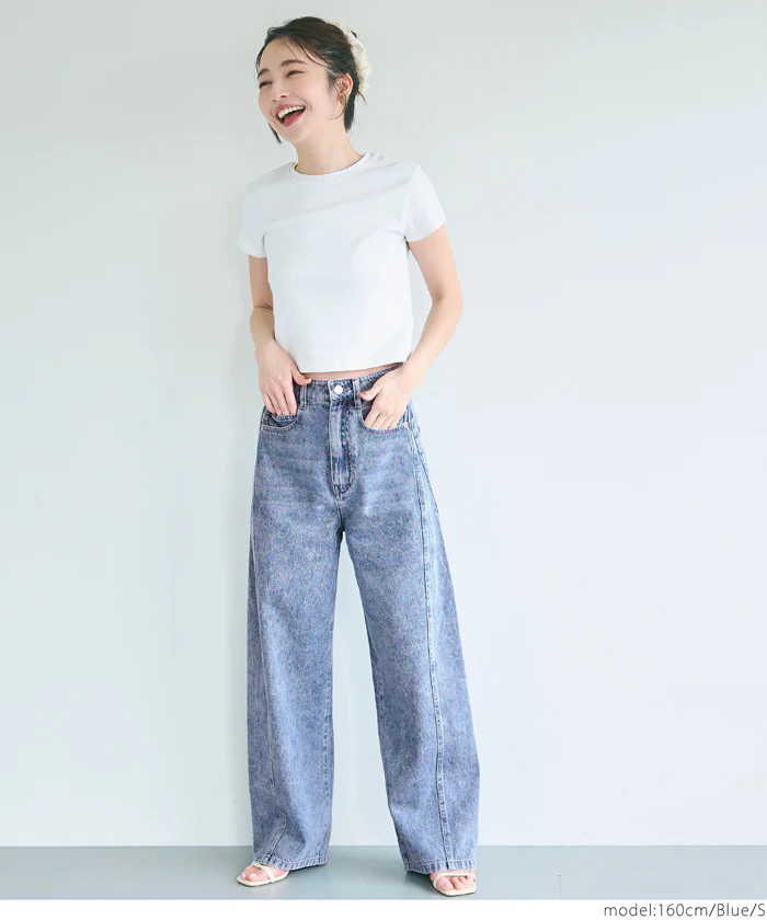 紐付きデニムパンツ レディース 送料無料/メール便不可 - Image 15