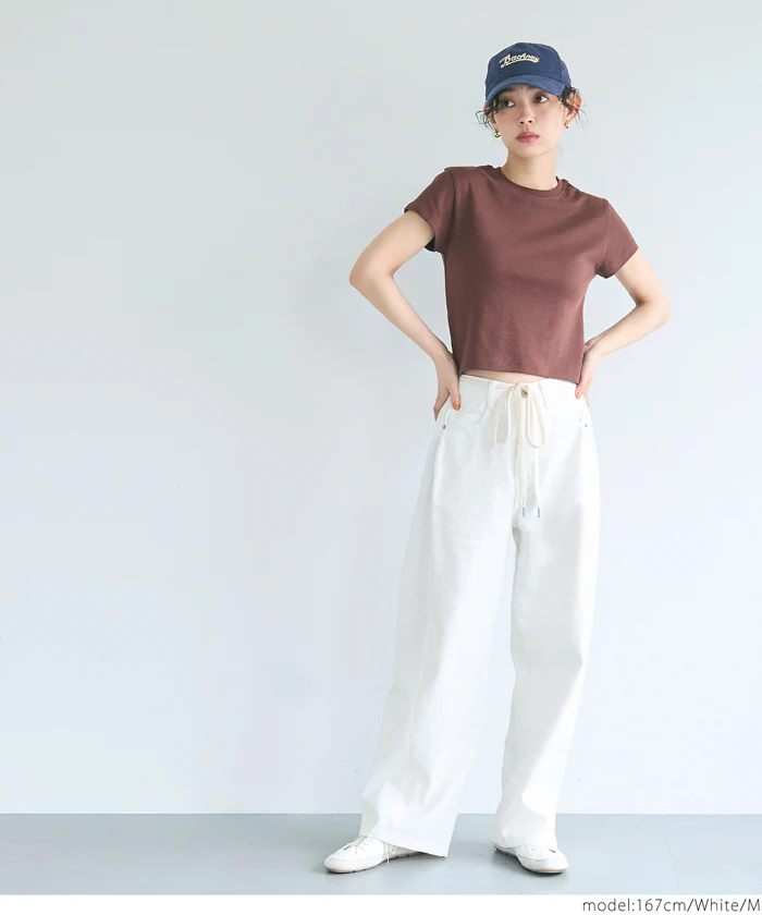 紐付きデニムパンツ レディース 送料無料/メール便不可 - Image 3