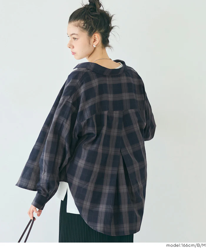 チェックビッグシャツ レディース メール便不可 - Image 12
