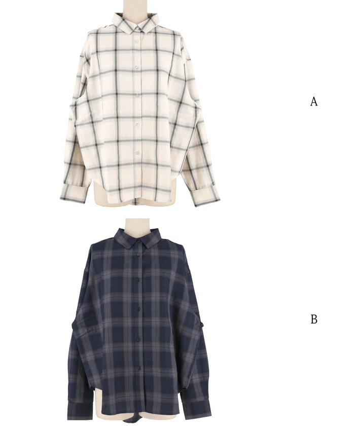 チェックビッグシャツ レディース メール便不可 - Image 17