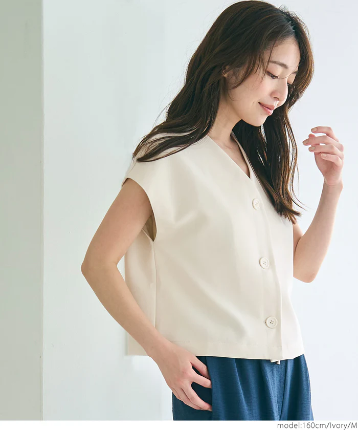 セール★2490円→990円 フレンチスリーブジレ レディース メール便不可 - Image 3