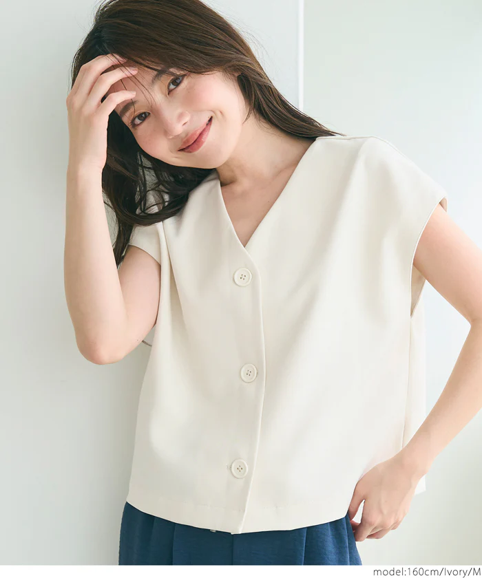 セール★2490円→990円 フレンチスリーブジレ レディース メール便不可 - Image 5