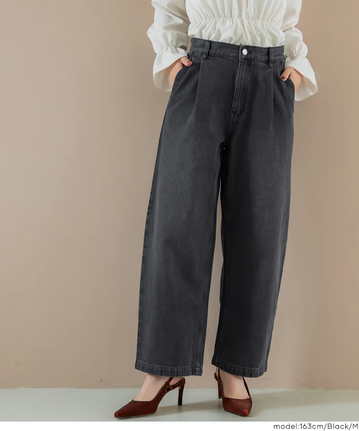 セール★3490円→2490円タックデニムパンツ レディース メール便不可 - Image 7