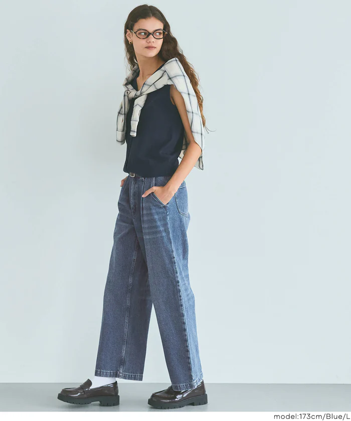 セール★3490円→2490円タックデニムパンツ レディース メール便不可 - Image 8
