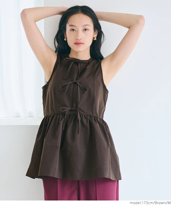 セール★2490円→550円 ノースリーブリボンブラウス レディース メール便不可 - Image 12