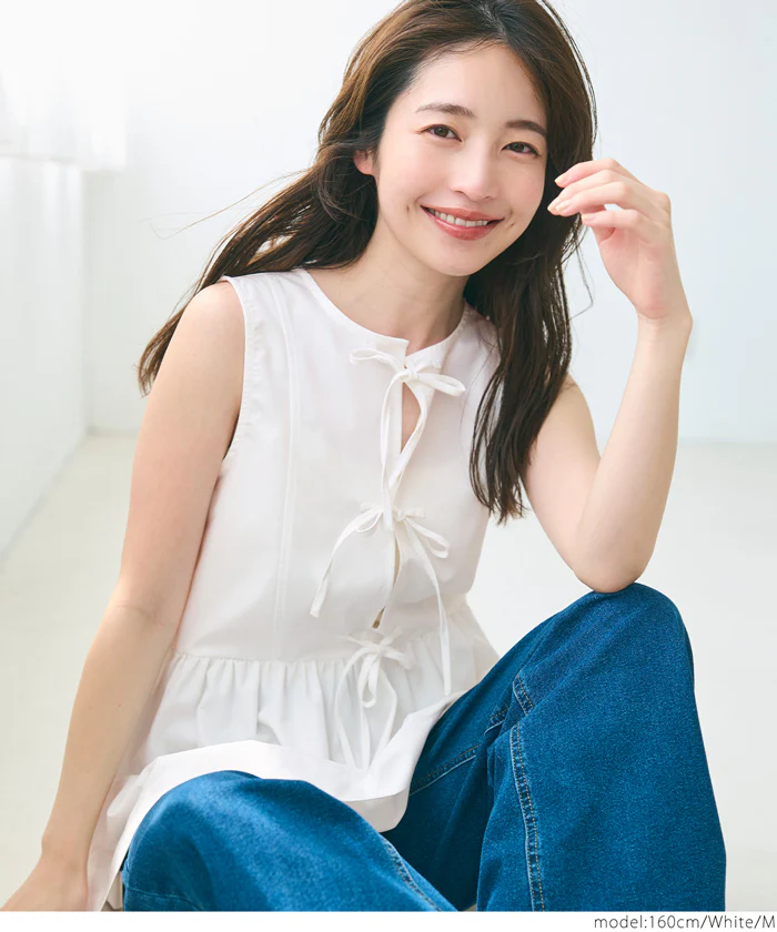 セール★2490円→550円 ノースリーブリボンブラウス レディース メール便不可 - Image 7