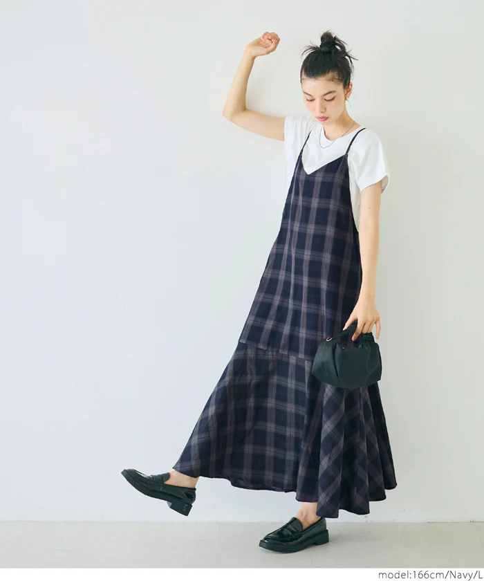 セール★2690円→1490円 チェックキャミワンピース レディース メール便不可 - Image 2