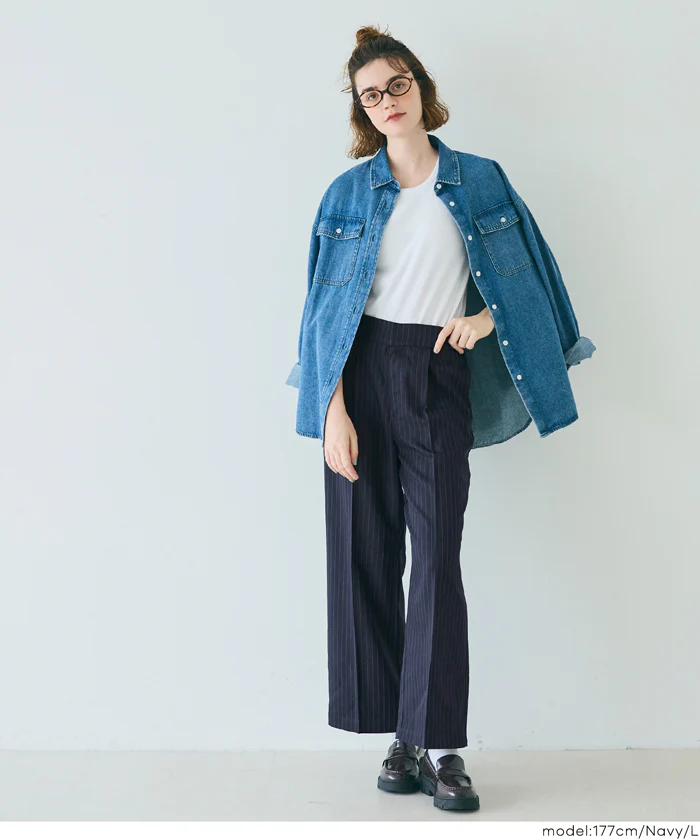 ヘリンボーンストライプ2wayサロペット レディース メール便不可 - Image 13