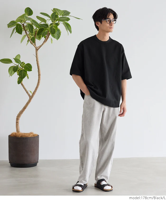 EAZY TEX ワッフルワイドラウンドTシャツ メンズ メール便不可 coca コカ - Image 9