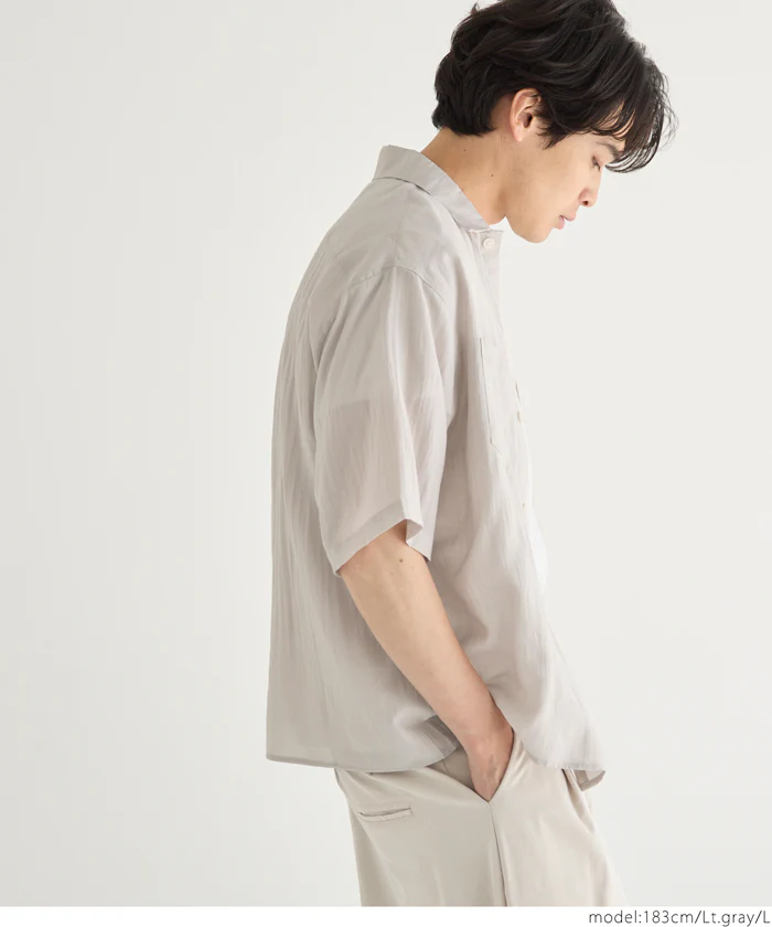 ワッシャーリネンタッチワイド半袖シャツ メンズ メール便不可 coca コカ - Image 6