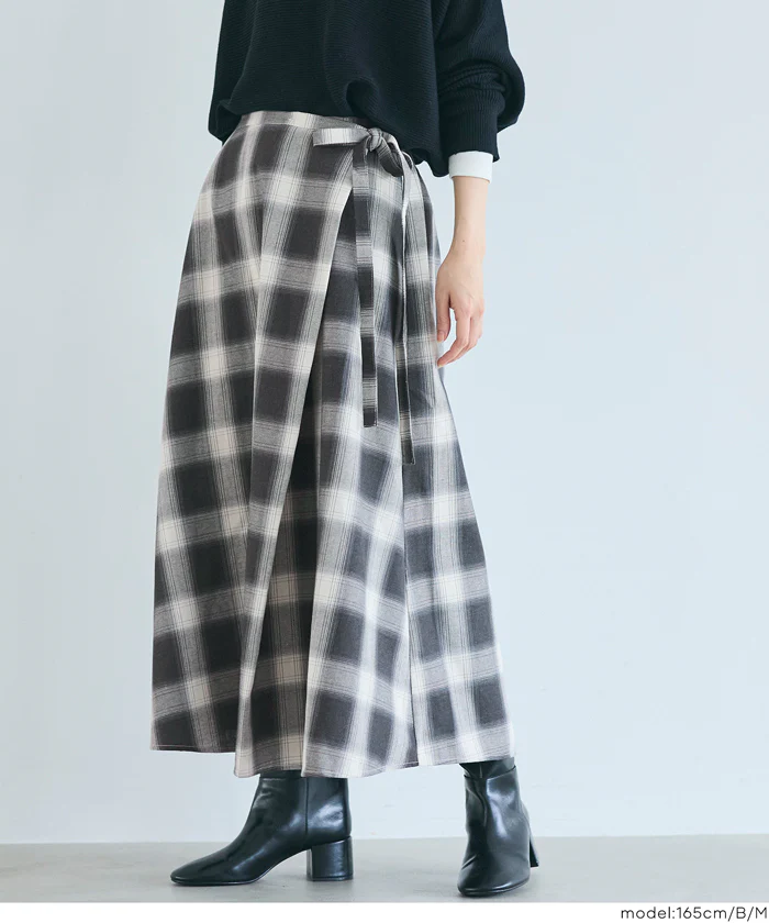 セール★2490円→990円 チェック柄ラップスカート レディース メール便不可 - Image 11