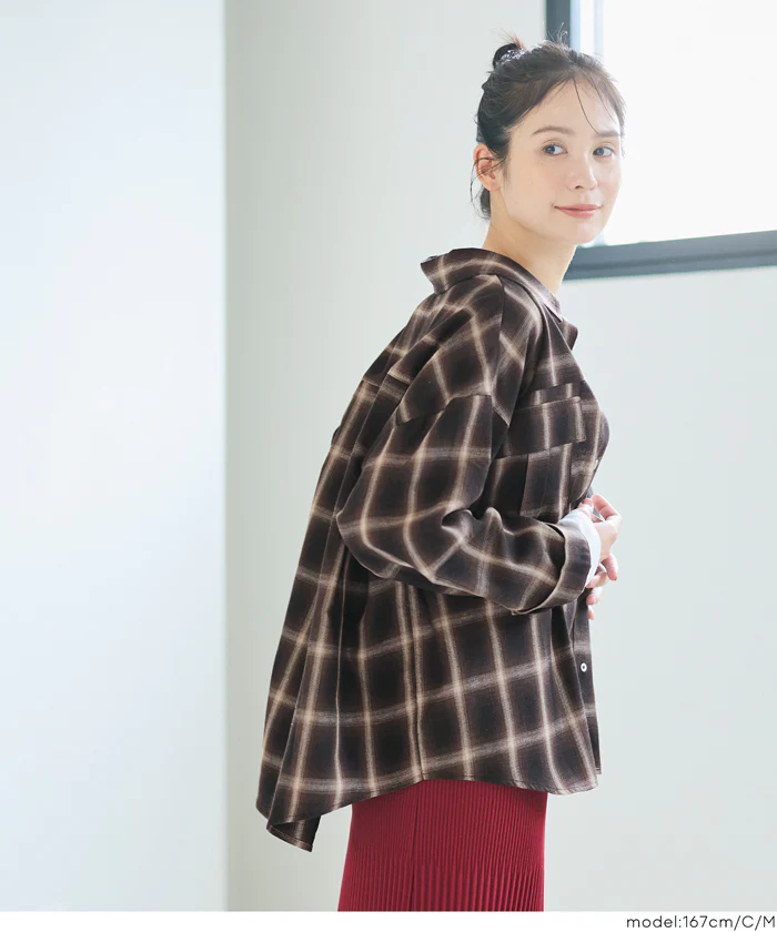 セール★2490円→1290円 チェック柄スナップボタンシャツ レディース メール便不可 - Image 8