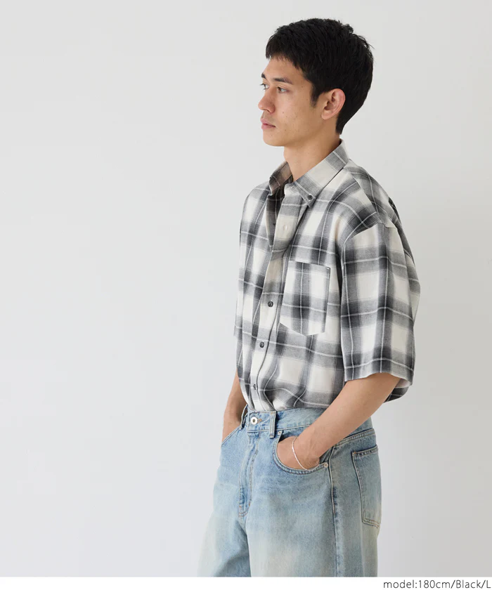 チェック半袖シャツ メンズ メール便不可 coca コカ - Image 10