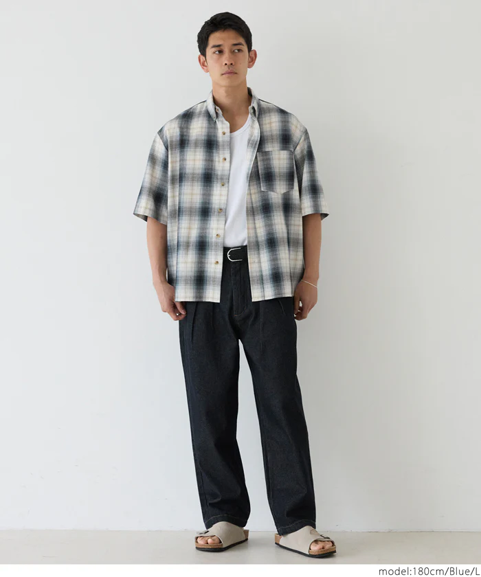 チェック半袖シャツ メンズ メール便不可 coca コカ - Image 15