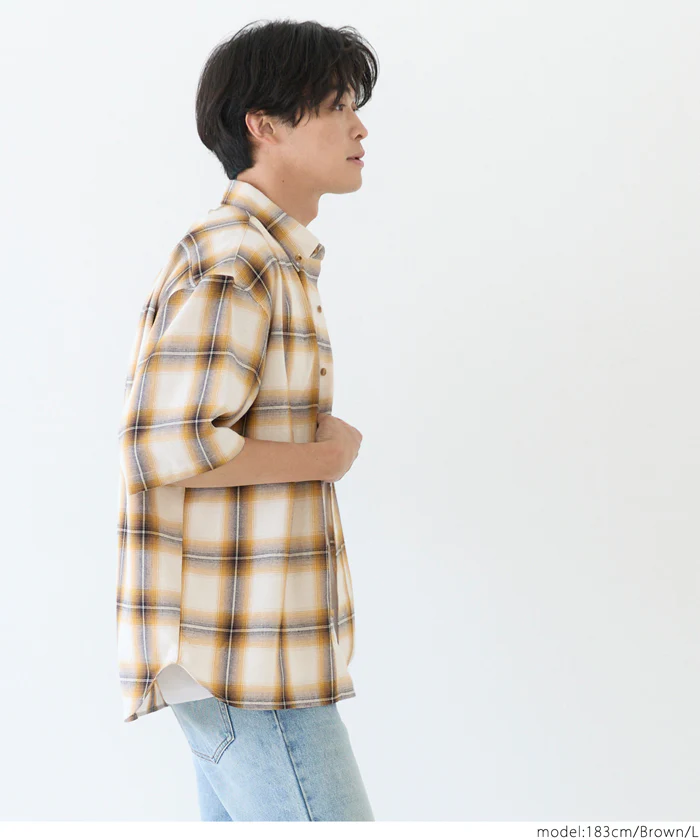チェック半袖シャツ メンズ メール便不可 coca コカ - Image 3