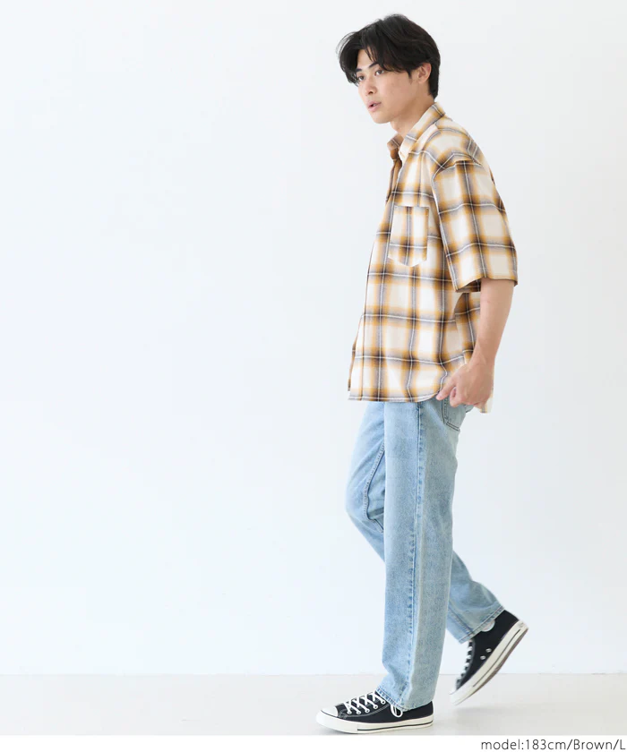 チェック半袖シャツ メンズ メール便不可 coca コカ - Image 4