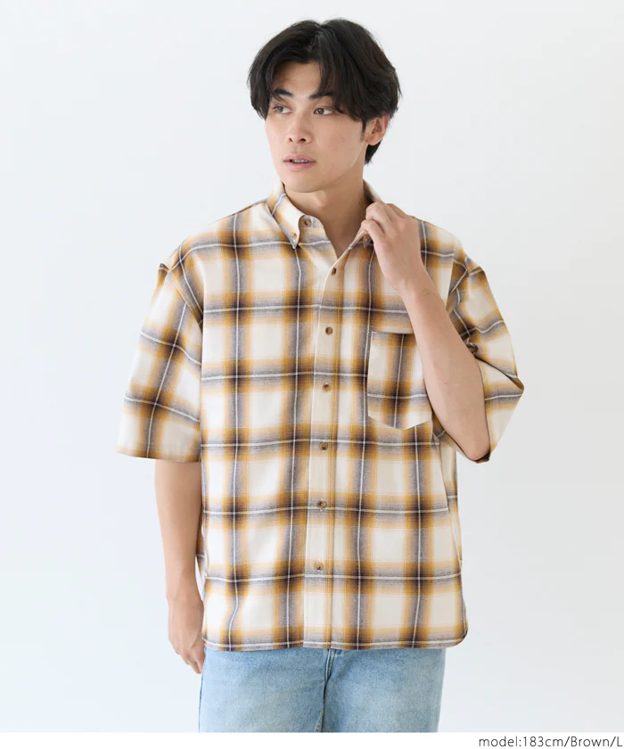 チェック半袖シャツ メンズ メール便不可 coca コカ - Image 5