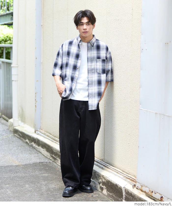 チェック半袖シャツ メンズ メール便不可 coca コカ - Image 9