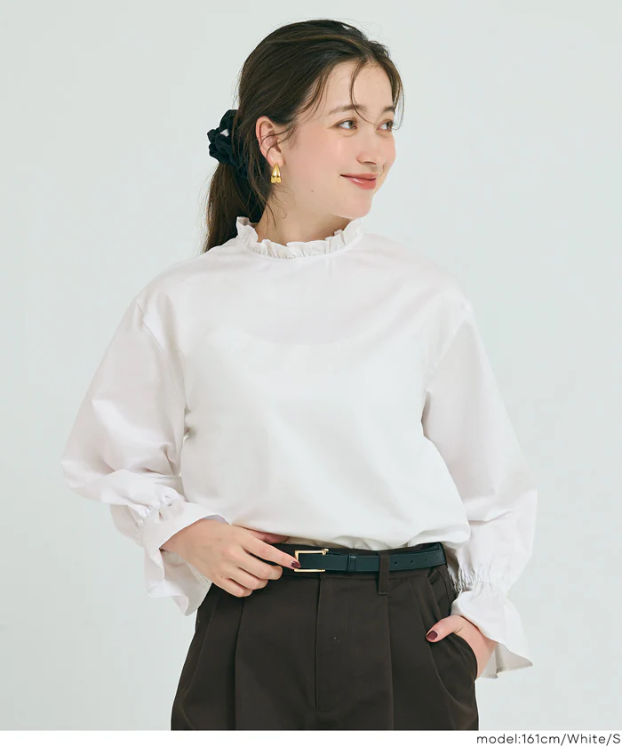 セール★2490円→990円 スタンドフリルブラウス レディース メール便不可 - Image 3