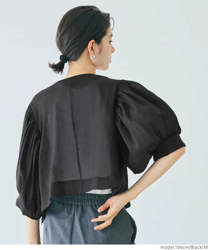シースルーブラウスジャケット レディース メール便不可 - Image 3