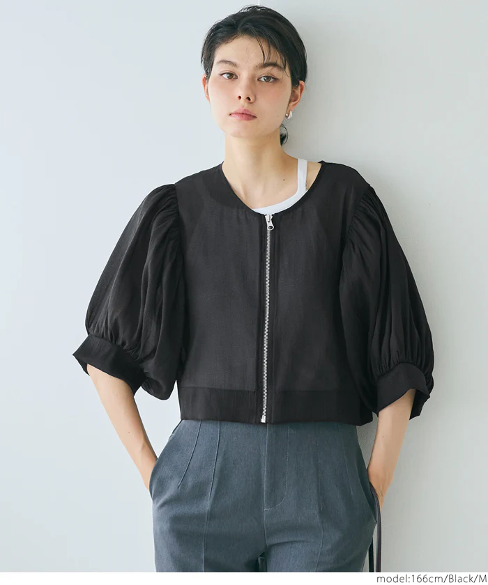 シースルーブラウスジャケット レディース メール便不可 - Image 4