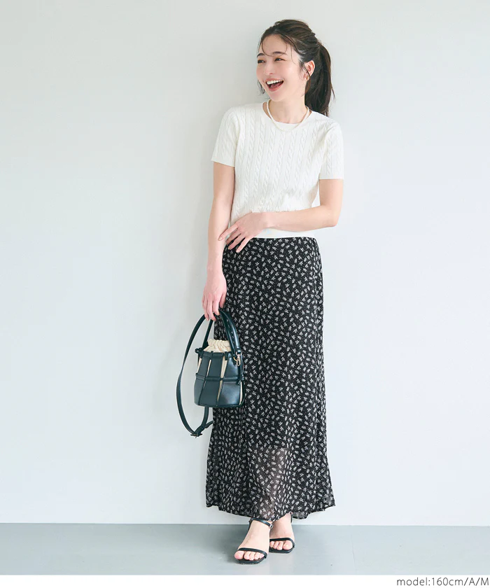 シフォン花柄スカート レディース メール便不可 - Image 2