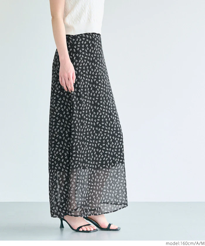 シフォン花柄スカート レディース メール便不可 - Image 3