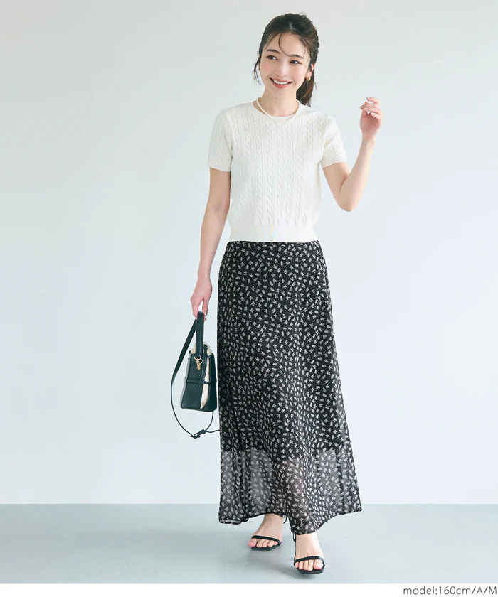 シフォン花柄スカート レディース メール便不可 - Image 4