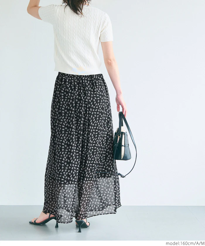 シフォン花柄スカート レディース メール便不可 - Image 5