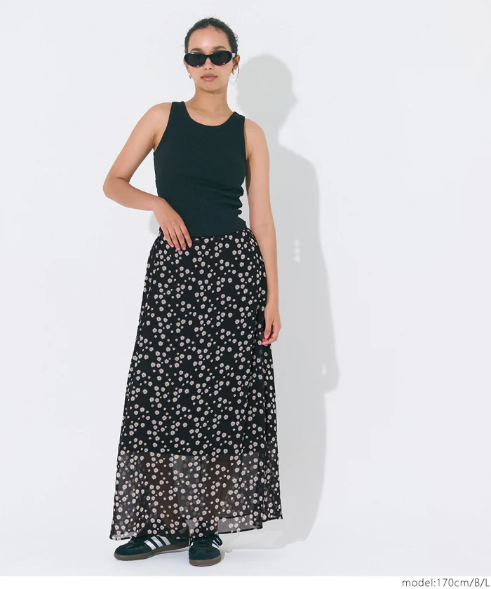 シフォン花柄スカート レディース メール便不可 - Image 8