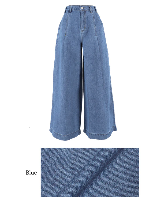 セール★4690円→3990円 タックワイドデニムパンツ レディース 送料無料/メール便不可 - Image 10