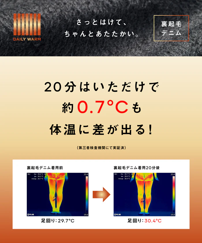 【DAILY WARM】裏起毛デニムスキニーパンツ レディース 送料無料/メール便不可 - Image 3