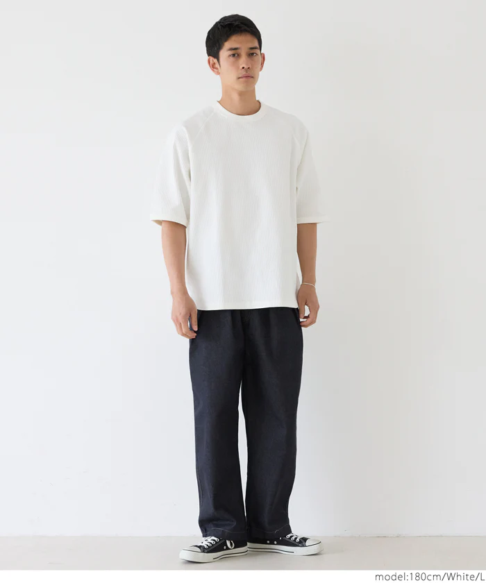 セール★2490円→1990円 EAZY TEX ワッフルワイドラグランTシャツ メンズ メール便不可 - Image 4