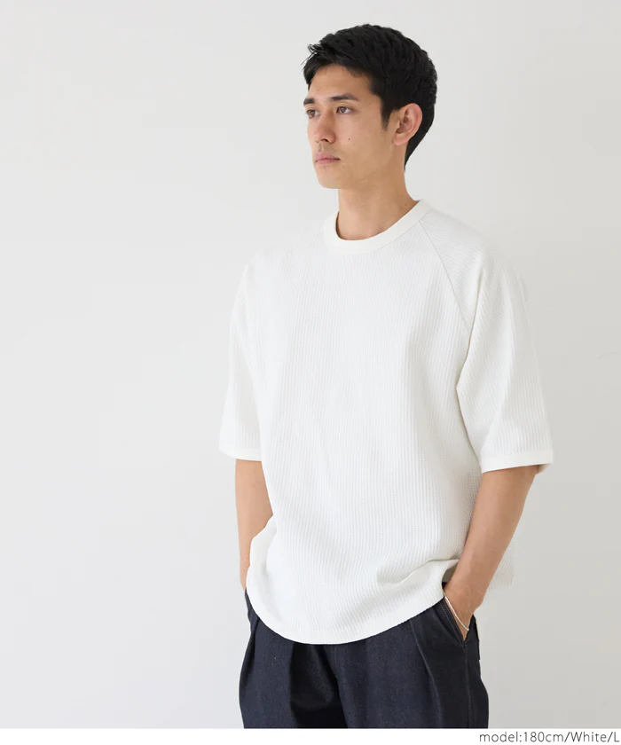 セール★2490円→1990円 EAZY TEX ワッフルワイドラグランTシャツ メンズ メール便不可 - Image 5