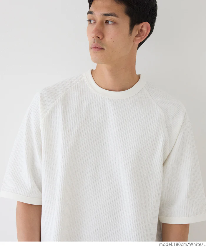 セール★2490円→1990円 EAZY TEX ワッフルワイドラグランTシャツ メンズ メール便不可 - Image 8