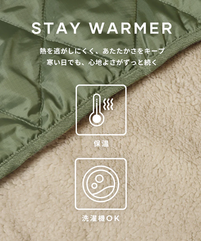 セール★3990円→2990円 キルティングリバーシブルボアブルゾン ウォッシャブル メンズ レディース メール便不可 - Image 2