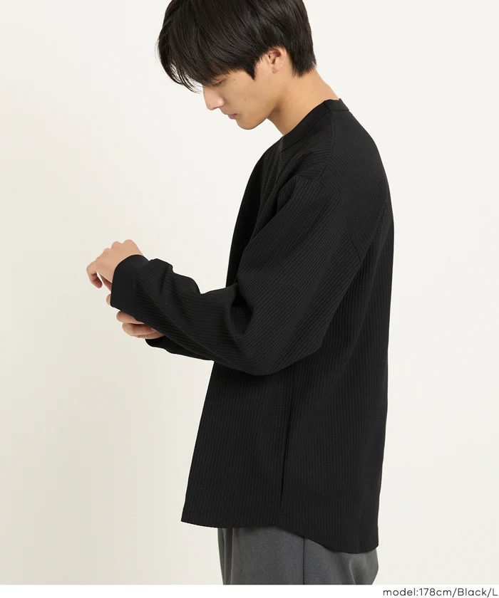 セール★2690円→990円EAZY TEX ワッフルワイド長袖Tシャツ メンズ メール便不可 - Image 4