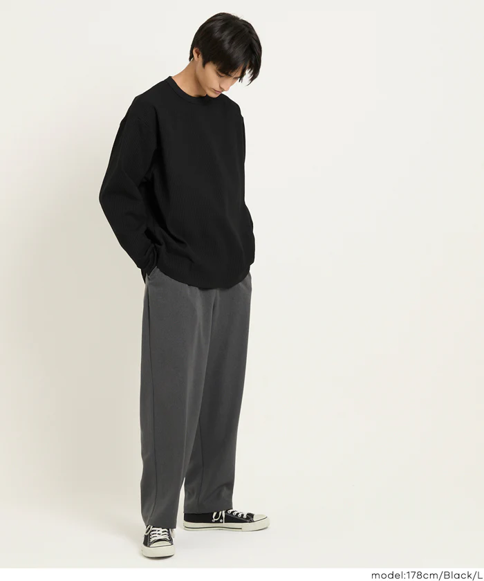 セール★2690円→990円EAZY TEX ワッフルワイド長袖Tシャツ メンズ メール便不可 - Image 6