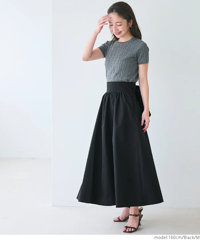 セール★2490円→1490円 リボンフレアスカート レディース メール便不可 - Image 9