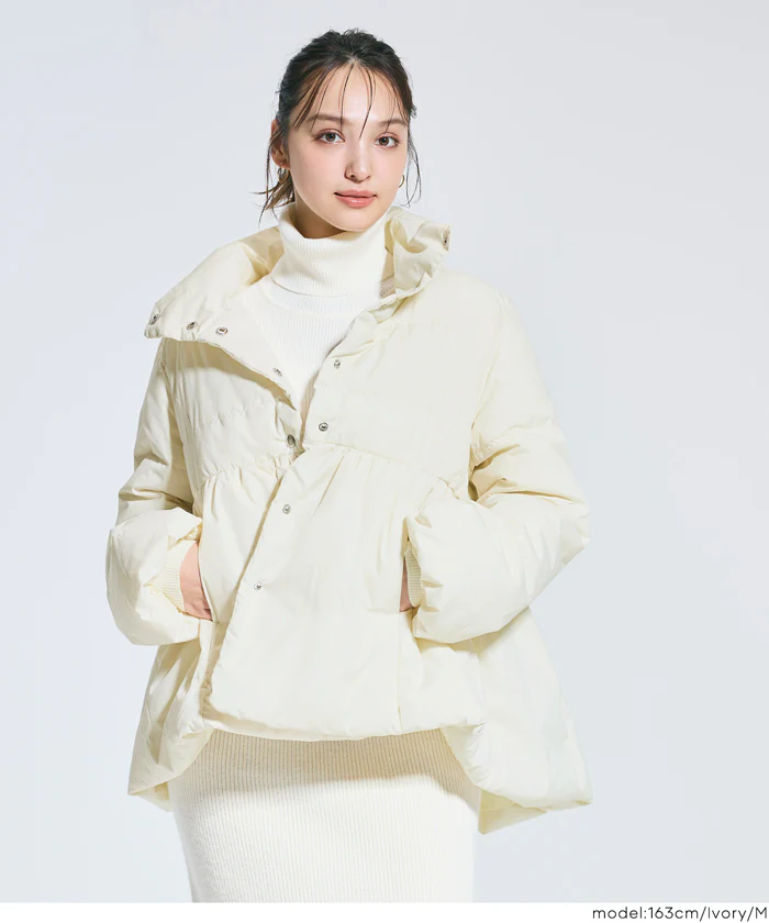 セール★4990円→2990円 中綿スタンドカラーフレアブルゾン ウォッシャブル レディース メール便不可 - Image 13