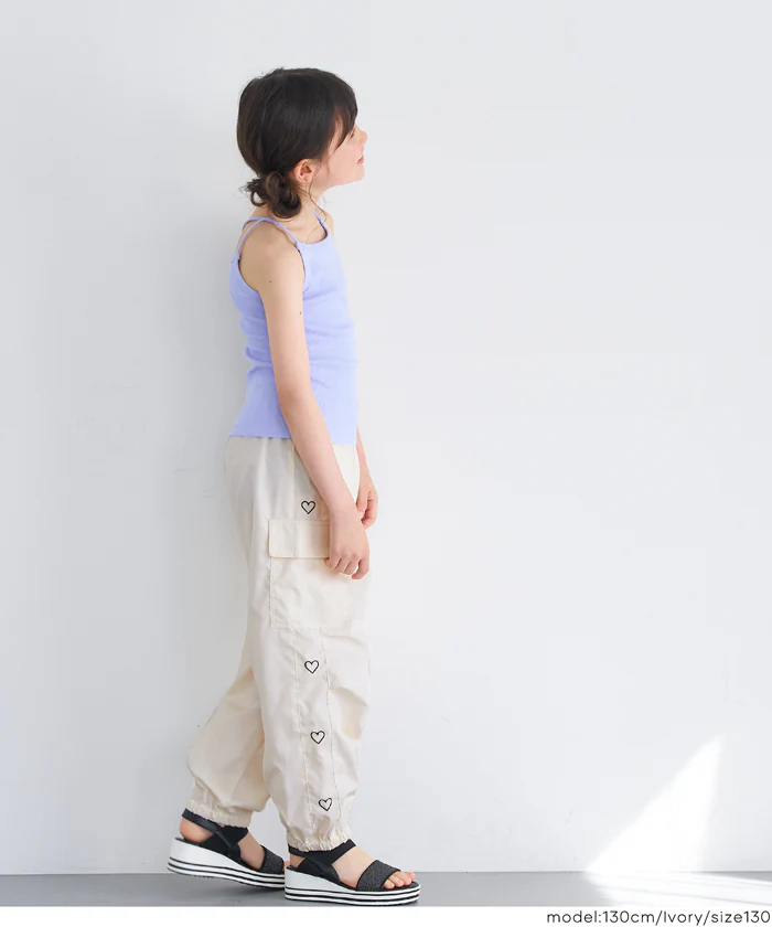 ハート刺繍ジョガーパンツ キッズ メール便不可 - Image 10