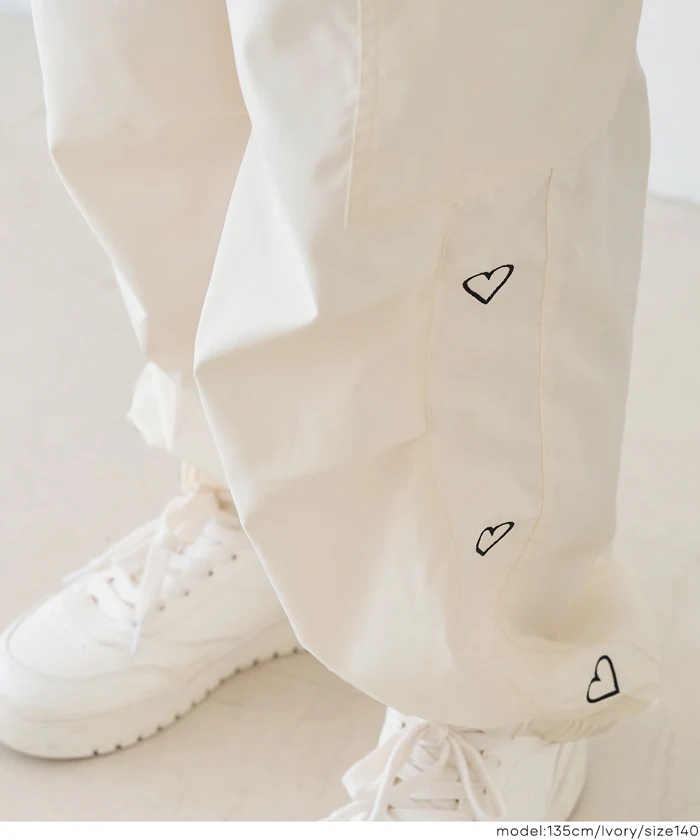 ハート刺繍ジョガーパンツ キッズ メール便不可 - Image 13